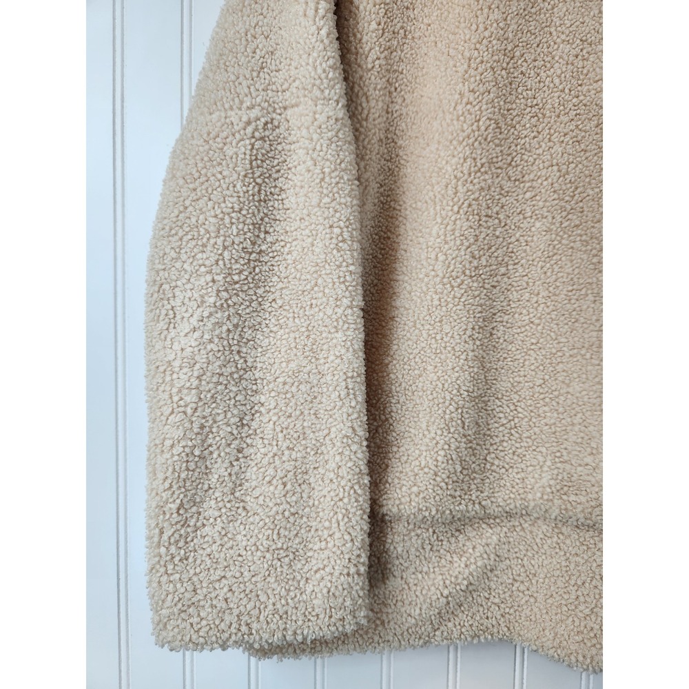 Tuckernuck Cream Sherpa Fleece Cowl Neck Pullover Sweater Size M Y2K Preppy - Picture 4 of 10